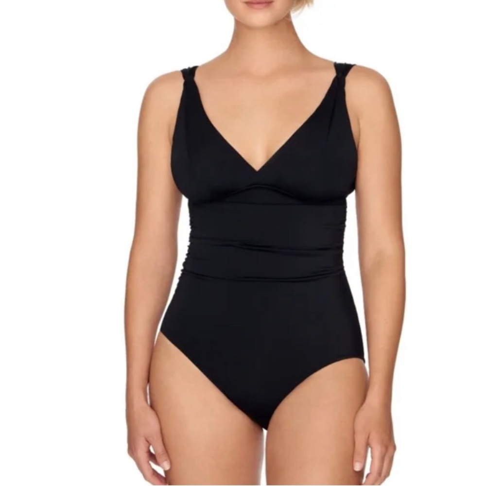 Time and Tru black slimming swim suit one piece